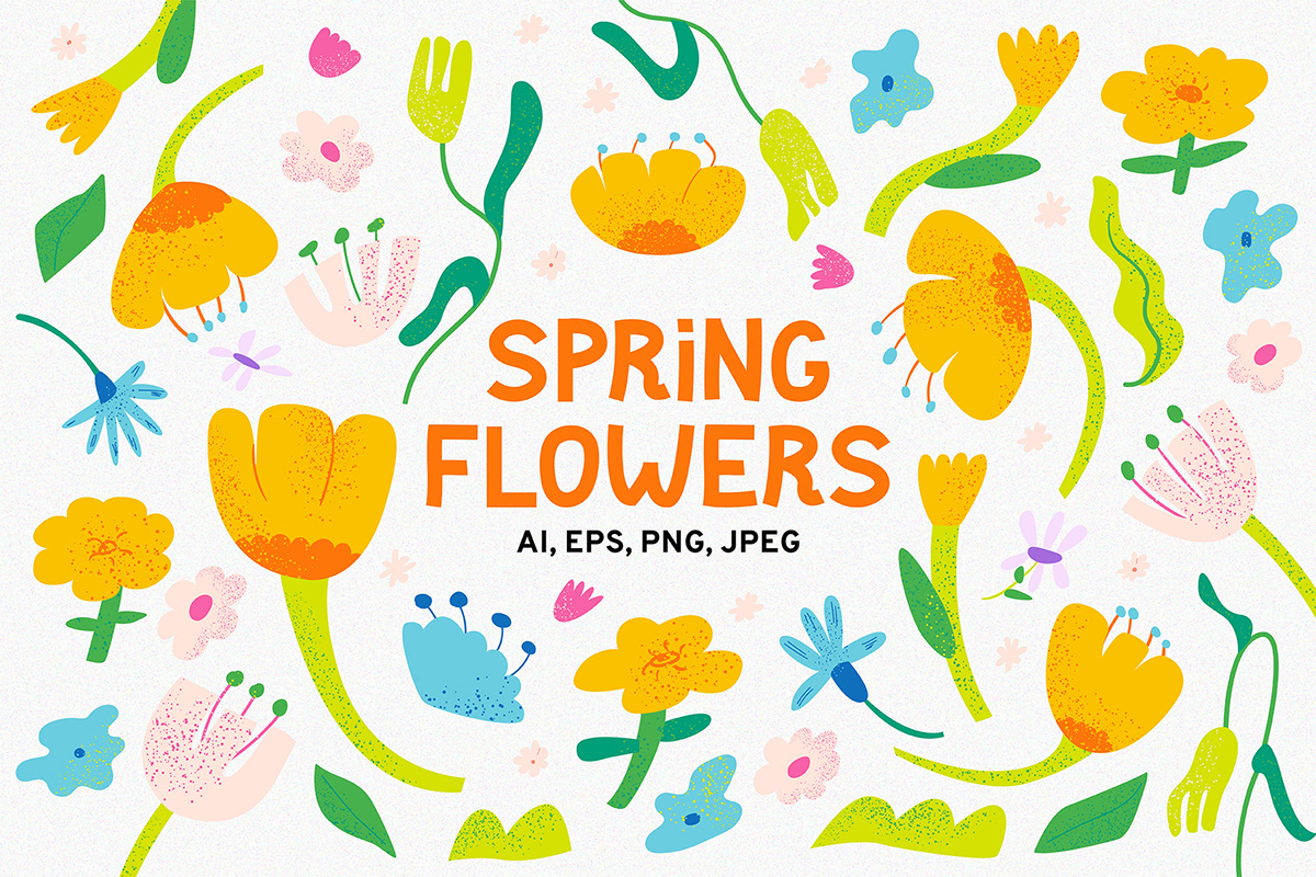 clipart floral Flowers ILLUSTRATION  Nature pattern print seamless pattern spring vector