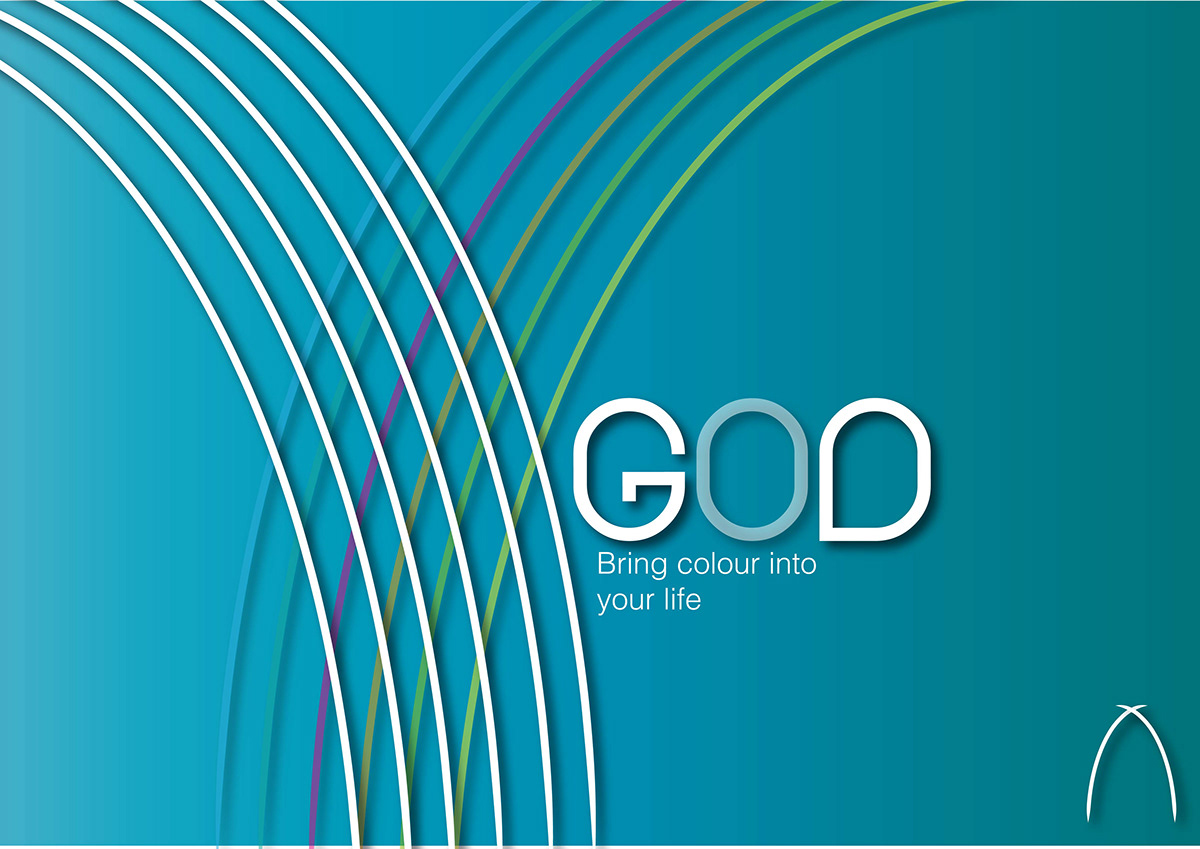 God brand identity colour slogans symbol poster logo