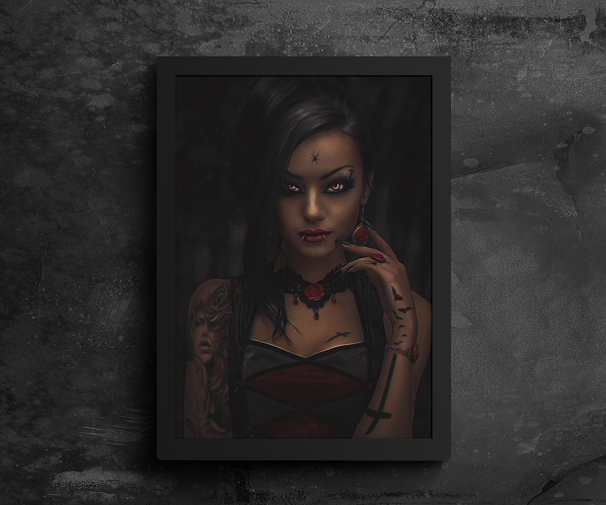 black widow black dark red fantasy spider Princess photoshop marvel