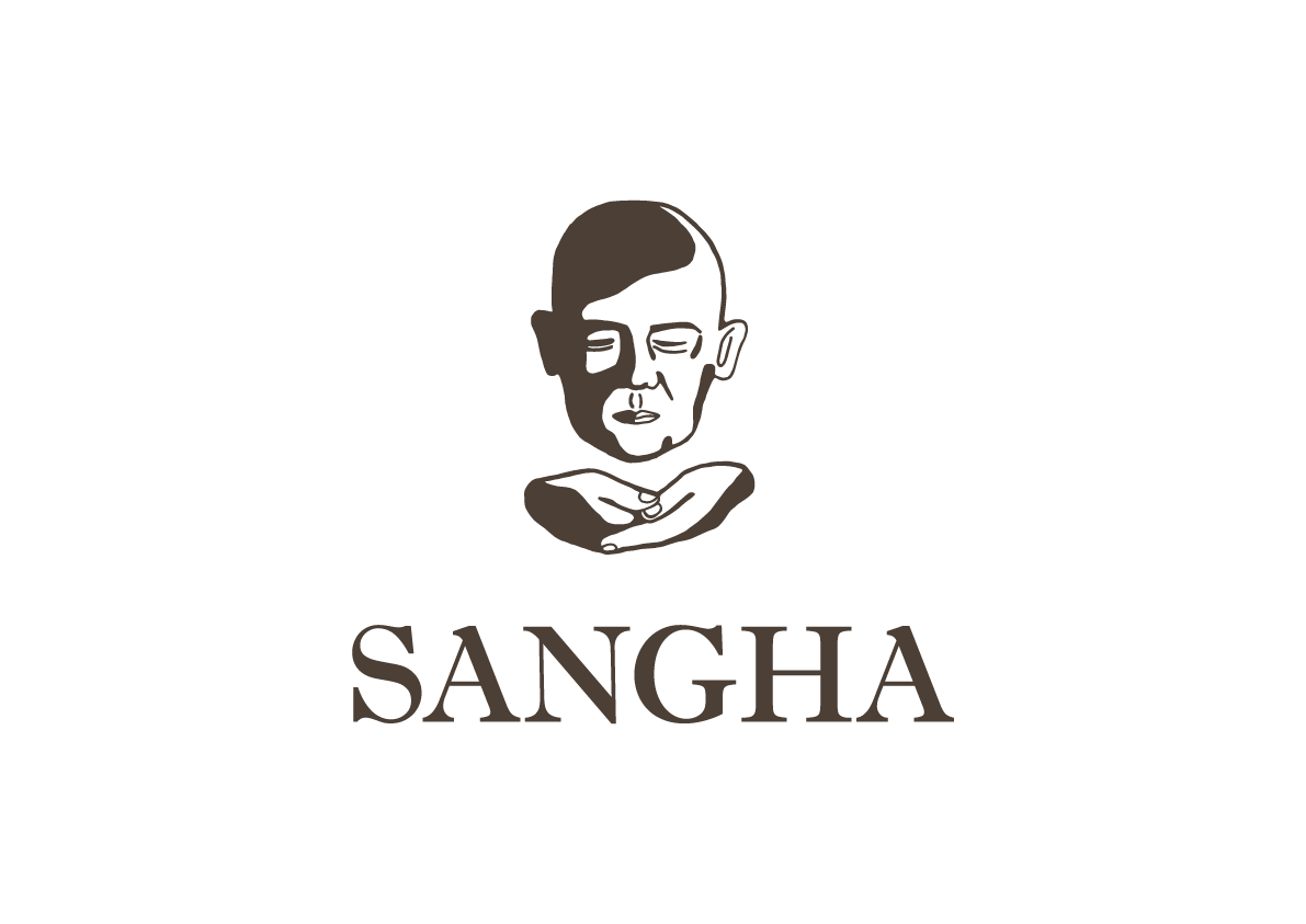 branding  buddism Coffee cup ilustration Logo Design Packaging sangha tin