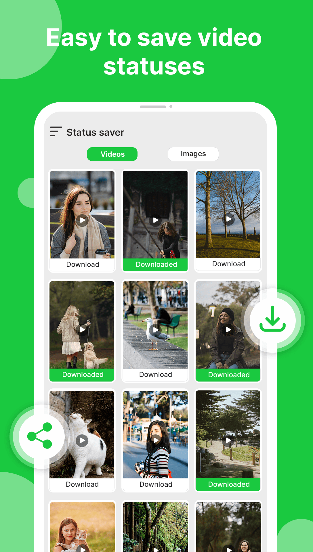 Whatsapp Status saver screenshot UI/UX photoshop