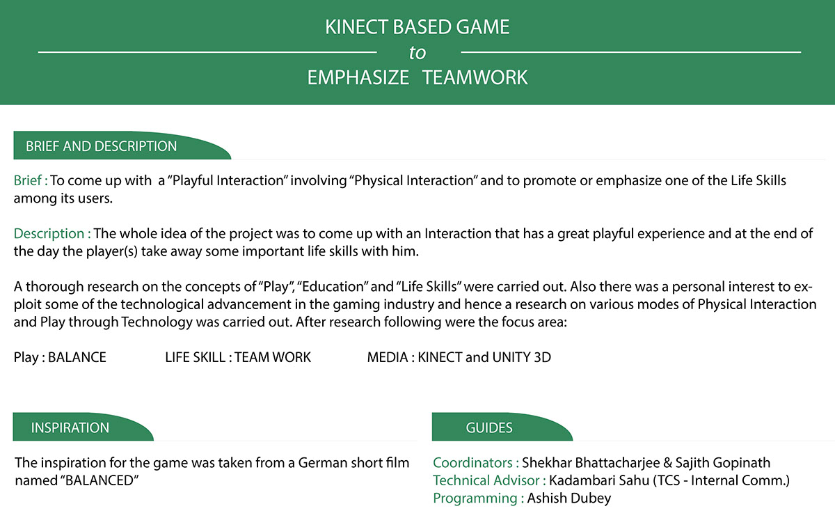 game game design  kinect balance team team work Platform