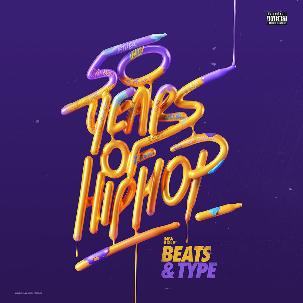 lettering typography   3D 3D Type 3D typography hip-hop cover artwork