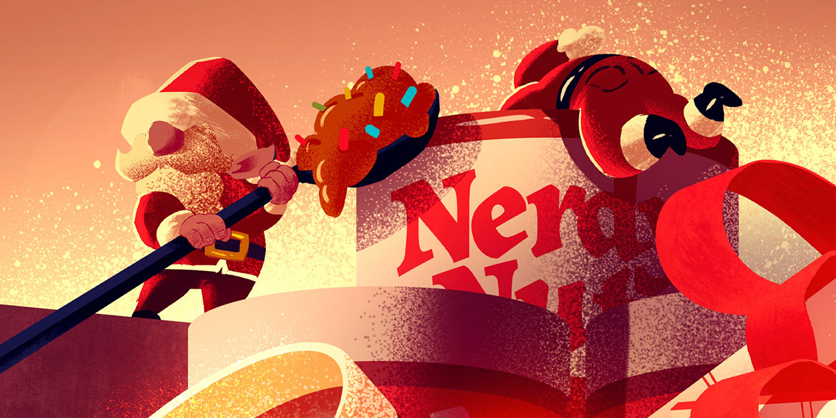 cartoon Christmas Digital Art  digital illustration Food  Holiday ILLUSTRATION  Labels and Packaging winter