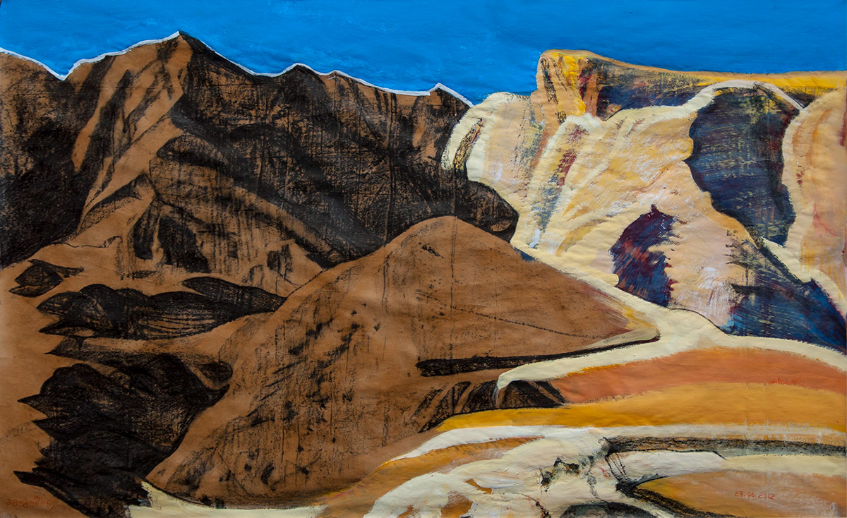 mixed media on paper 2012-2013 Landscape mountains abstract