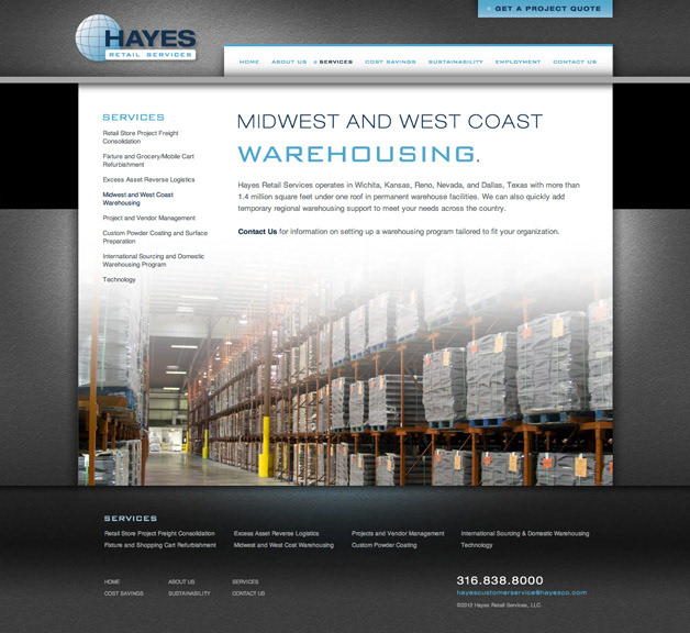 Retail retailer storage Website homepage secondary page management refurbishment Project box International warehouse