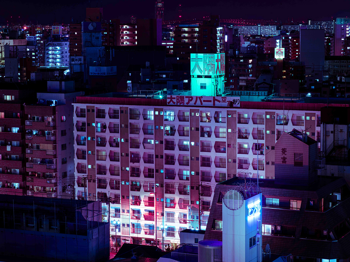 tokyo osaka japan neon blade runner cityscape night cyber Cyberpunk futuristic