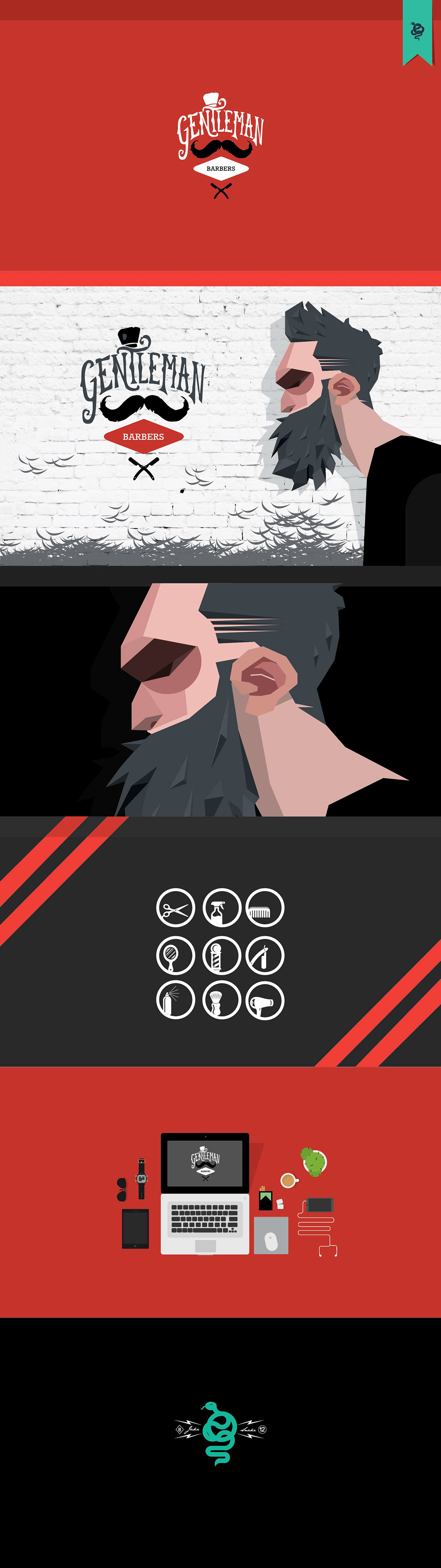 barbers beard haircut gentelman vector icons
