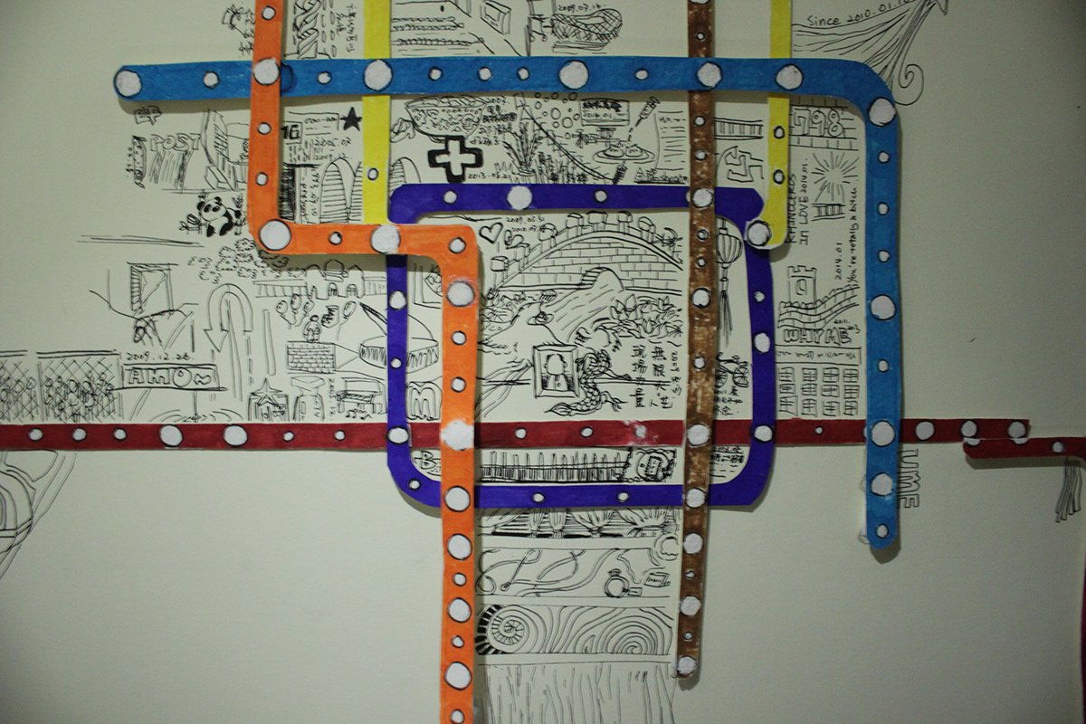 beijing subway Memory narrative storytelling   mixed media 3-dimensional paper Miniature Stage figure