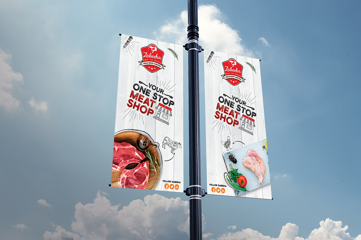 meat campaign zabeeha fresh meat Food  ads design Hoardings art Asian Food