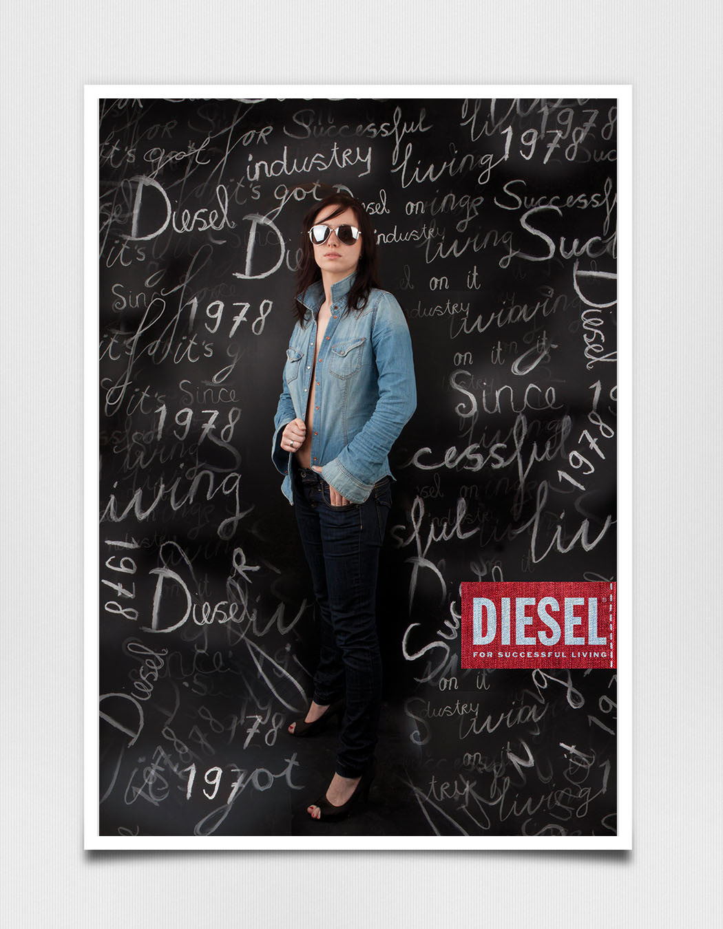 schoolproject Diesel jeans poster Website Packshot Mockup Sintlucas magazine package t-shirt
