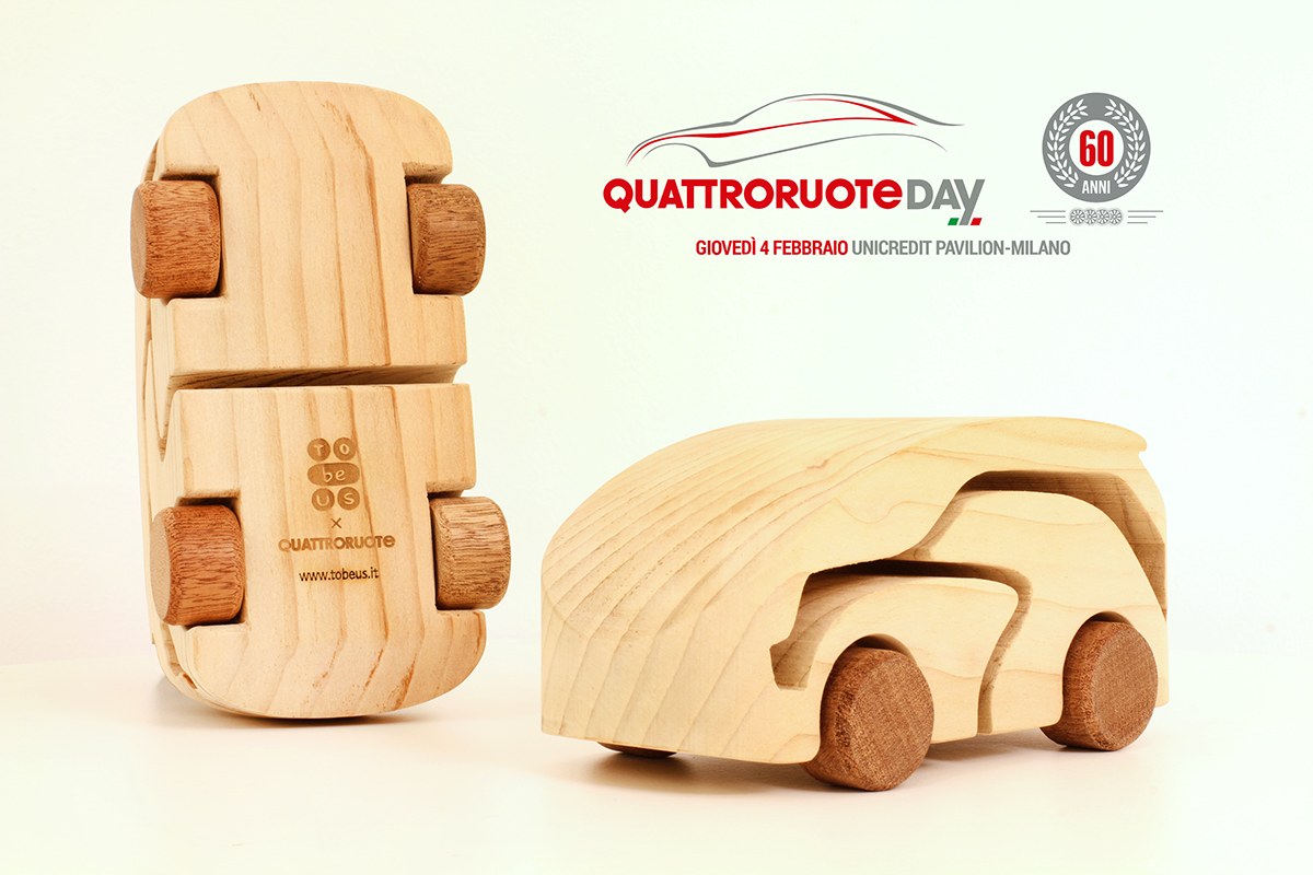 tobeus designer toy wood wooden car simple Italy milan quattroruote exhibit art toys fine Display