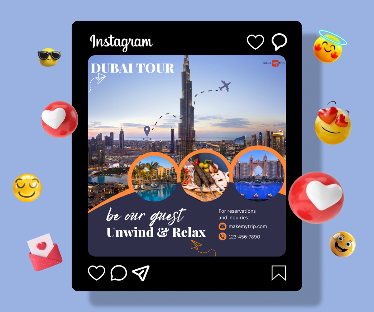 Design for Instagram Post: MakeMyTrip Travel Pack