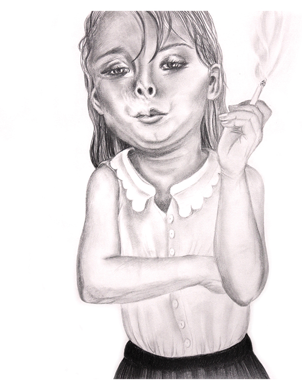 Adobe Portfolio hurried life hurried child syndrome children pills drinking smoking concept development graphite