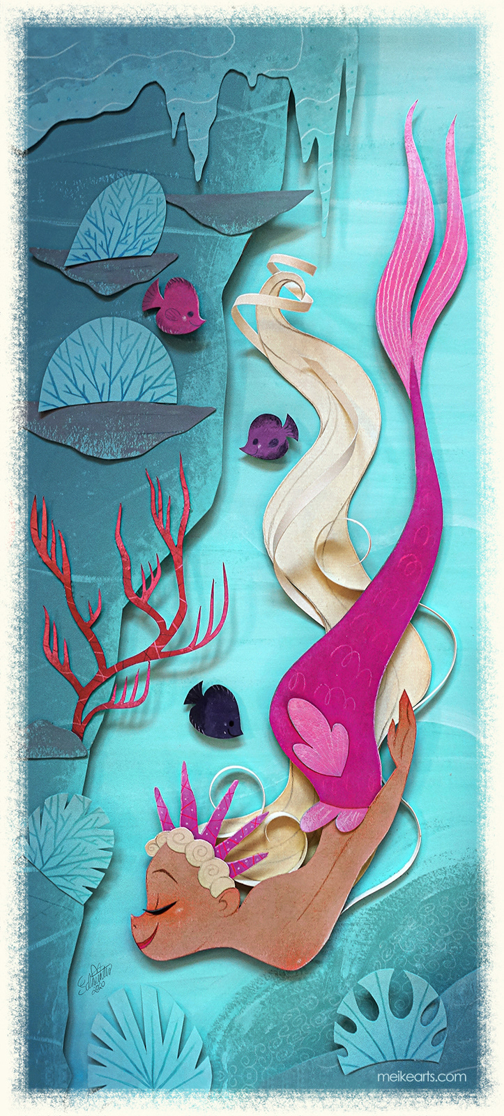 Character design  gallery nucleus gouache mermaid mermay paper art paper-cut siren tom bancroft