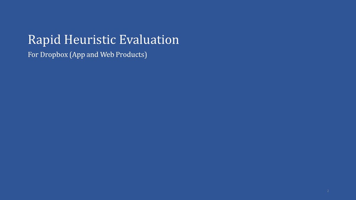 Heuristic Evaluation