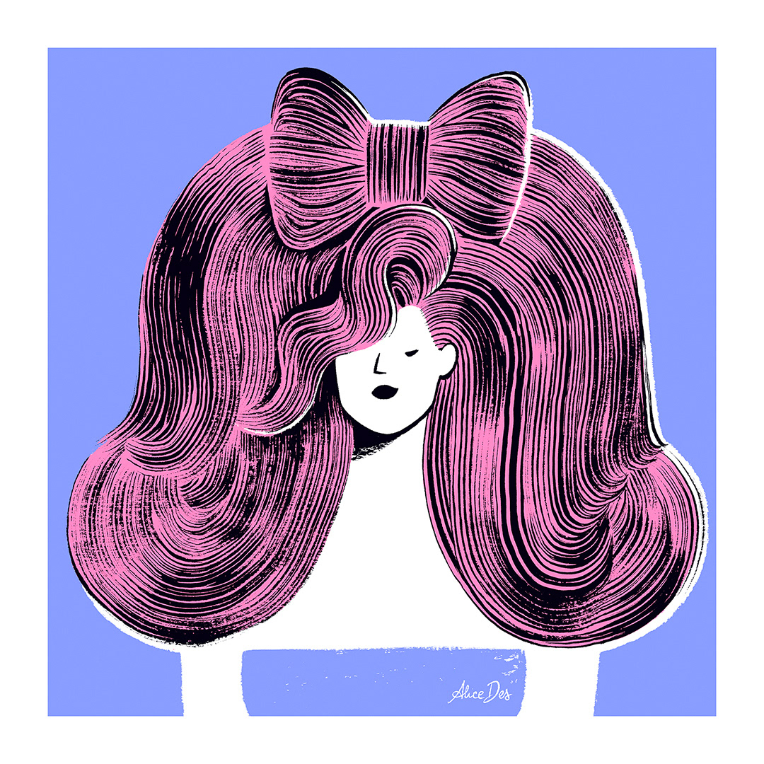 brush cheveux Fashion  gouache hair hairstyle ILLUSTRATION  painting   peinture pinceau