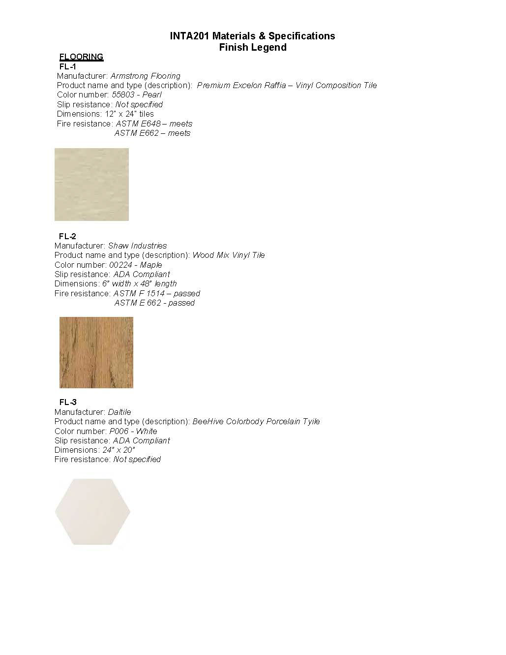 Materials & Specifications