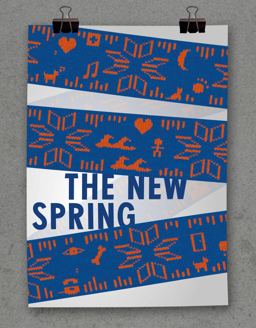 poster  design  Music  the new spring  fabrick  colour  blue