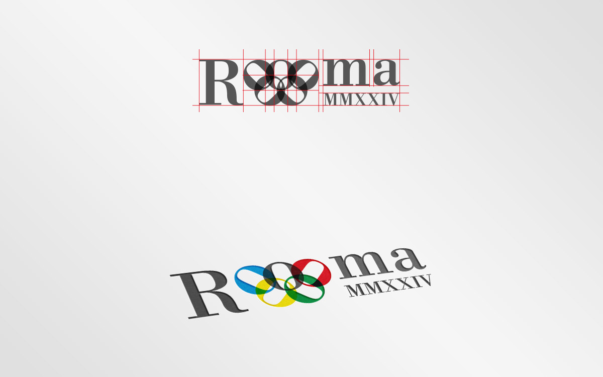 Rome 2024  Olympic Games Logotype trademark flyer poster