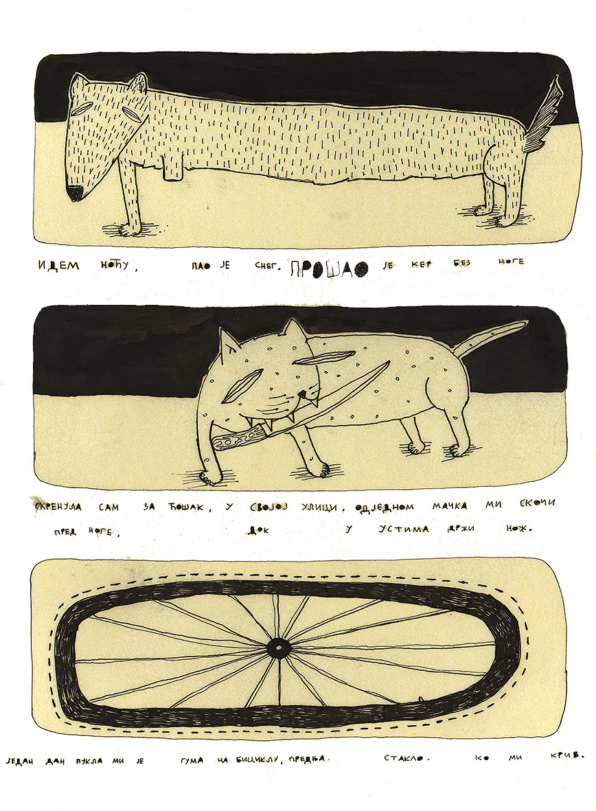 Comic Book marina milanovic  Cat dog knifes marina milanovic illustrations drawings