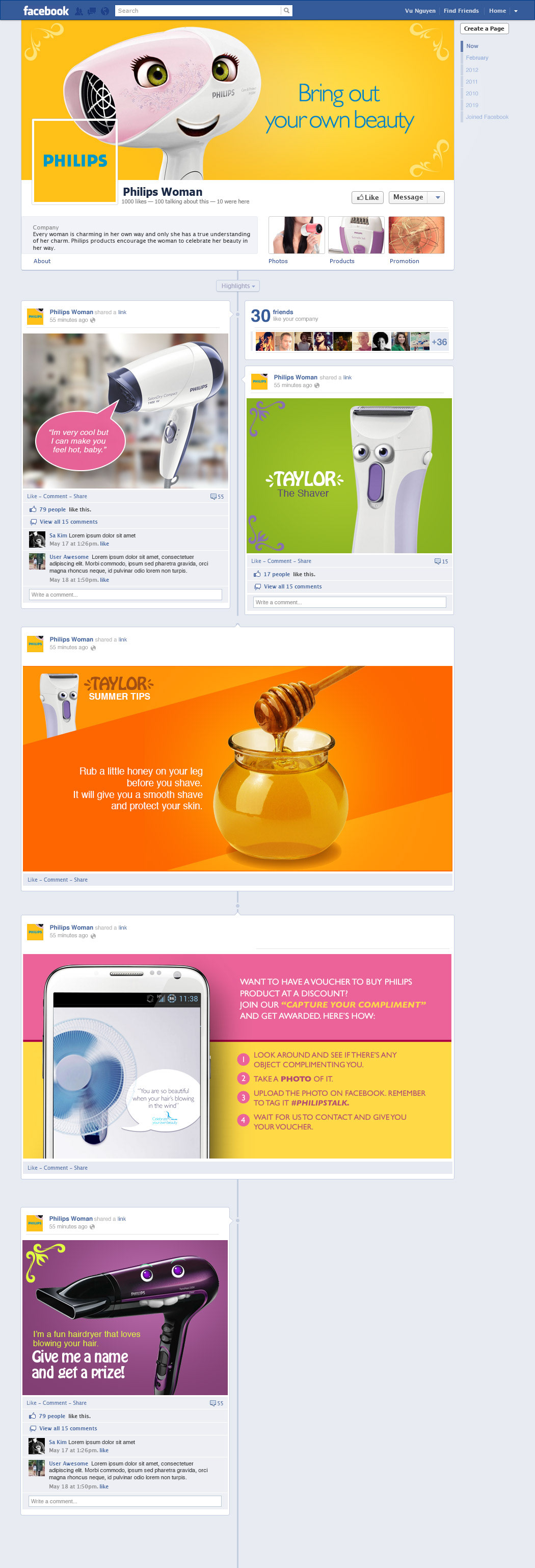 Philips beauty care facebook content 