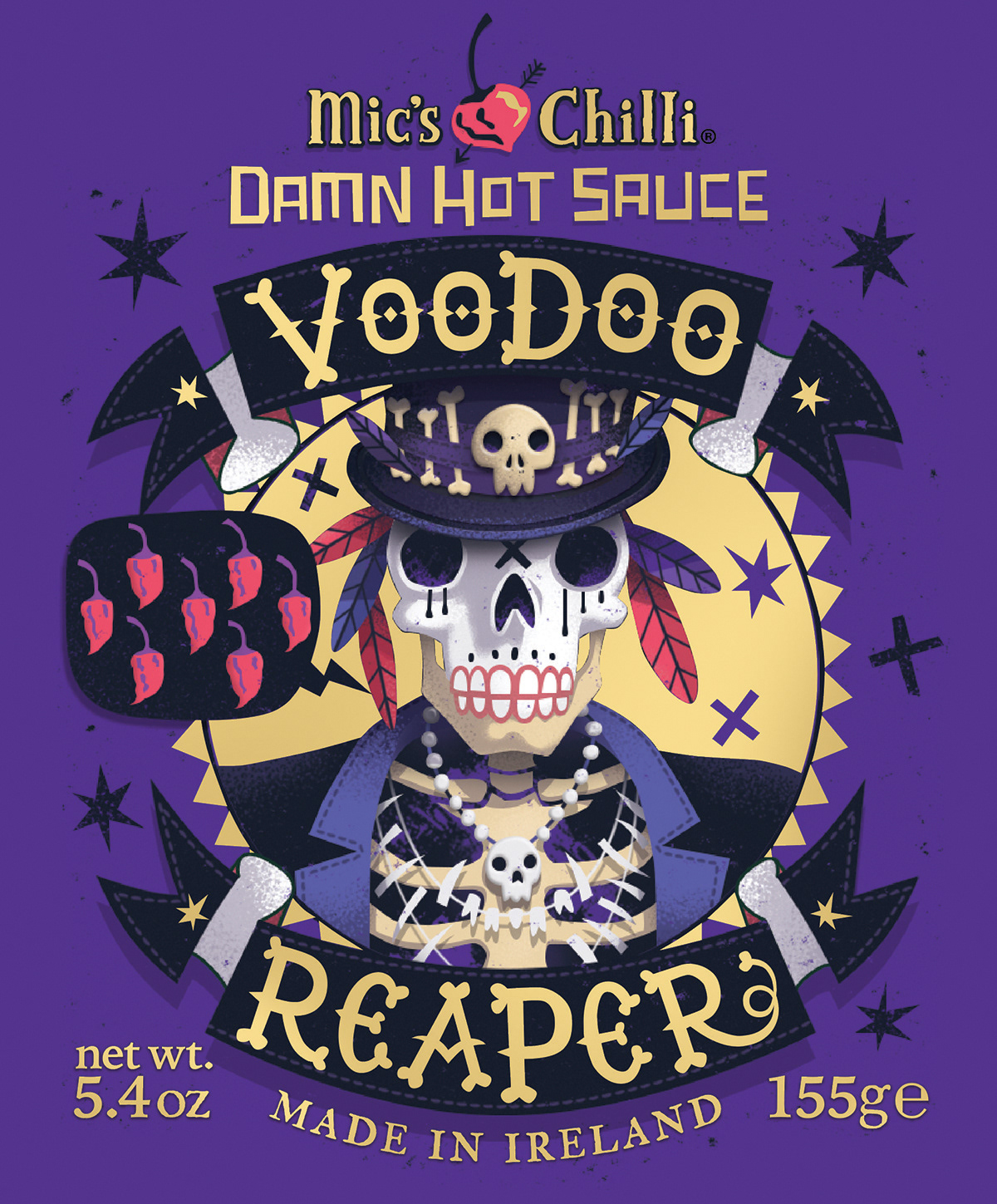 packaging design illustrated Illustrator hot sauce folk art HAND LETTERING hand drawn type skull mexican wrestler scorpion