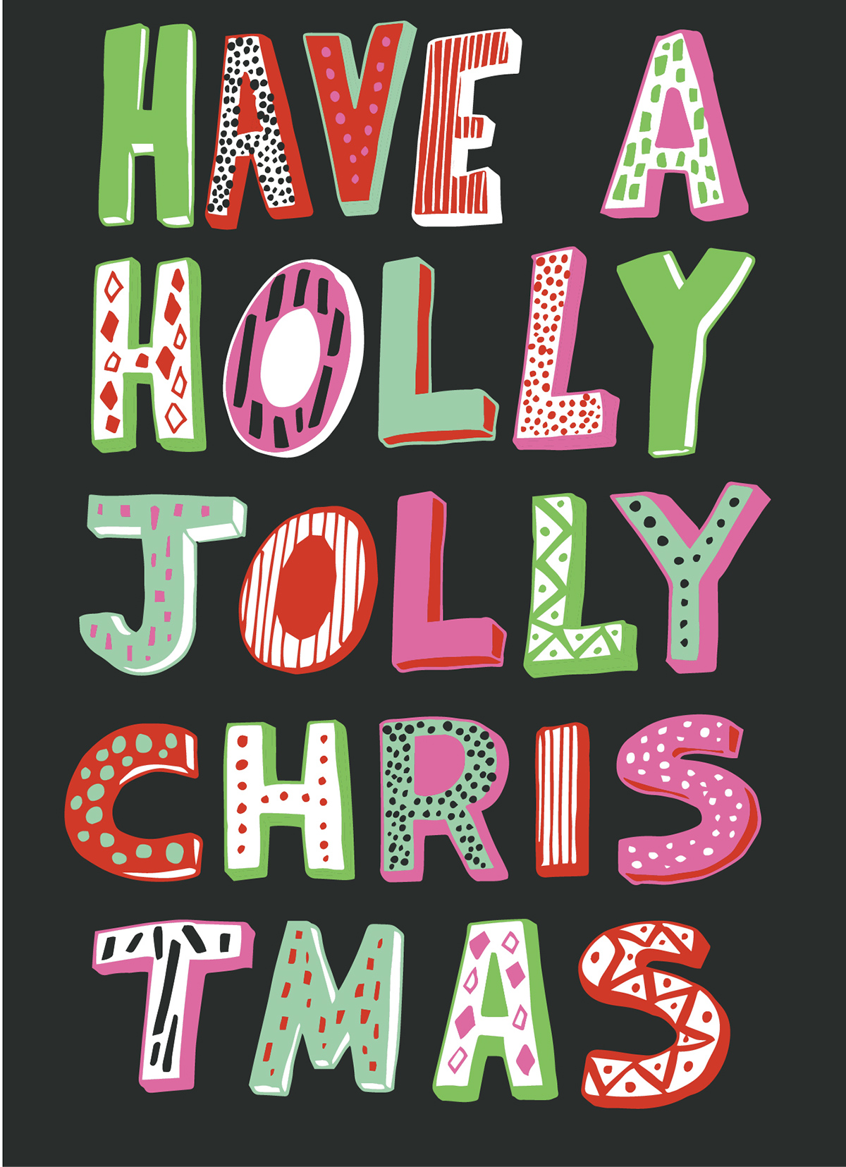 HAND LETTERING lettering pattern Patterns Christmas Holiday holly jolly holly jolly christmas