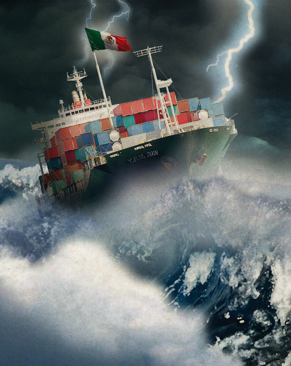 magazine year 2018 agenda vintage Retro storm ship Forbes Forbes Mexico ILLUSTRATION 