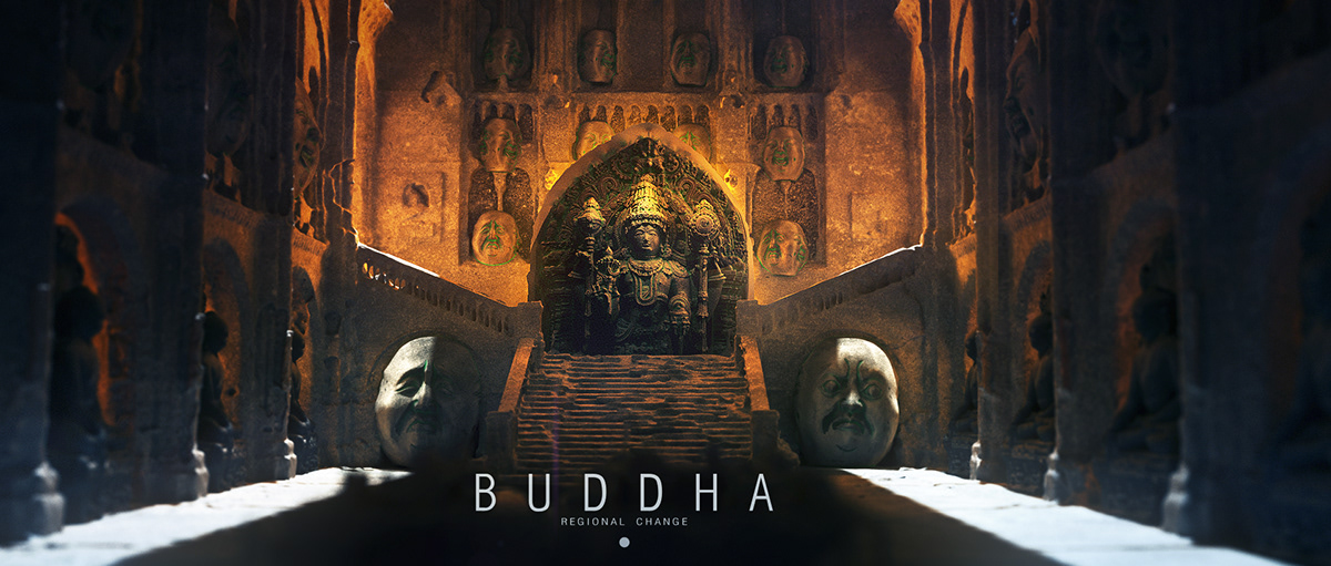 3D Buddha c4d dark octane style map
