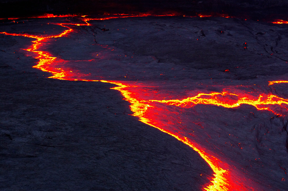Danakil volcano magma lava crater lake Erta Ale ethiopia fire Hot