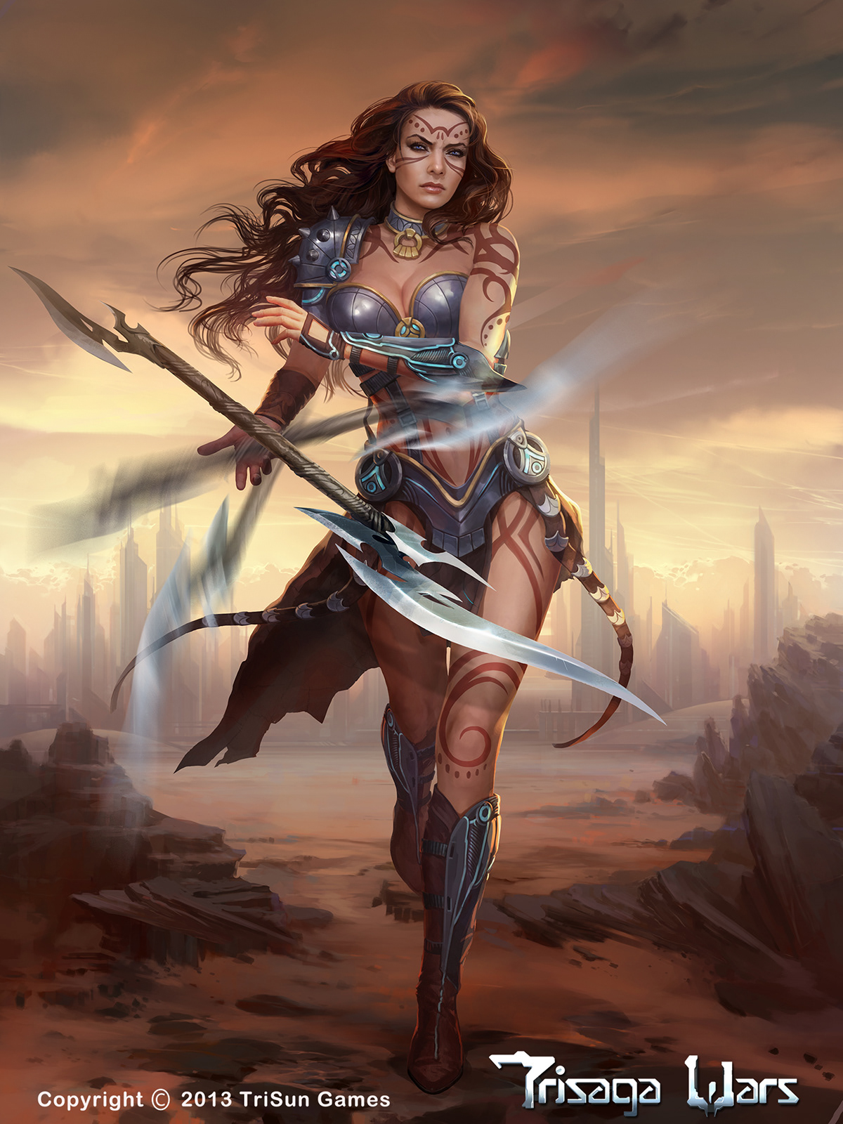 Trisaga Wars woman fantasy