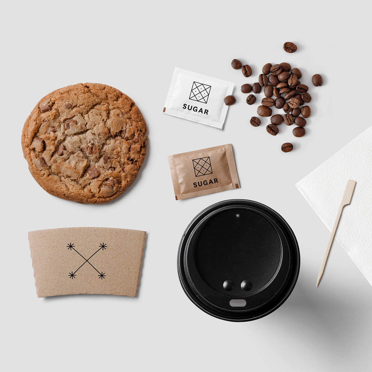 Coffee espresso package design  logo identity black and white