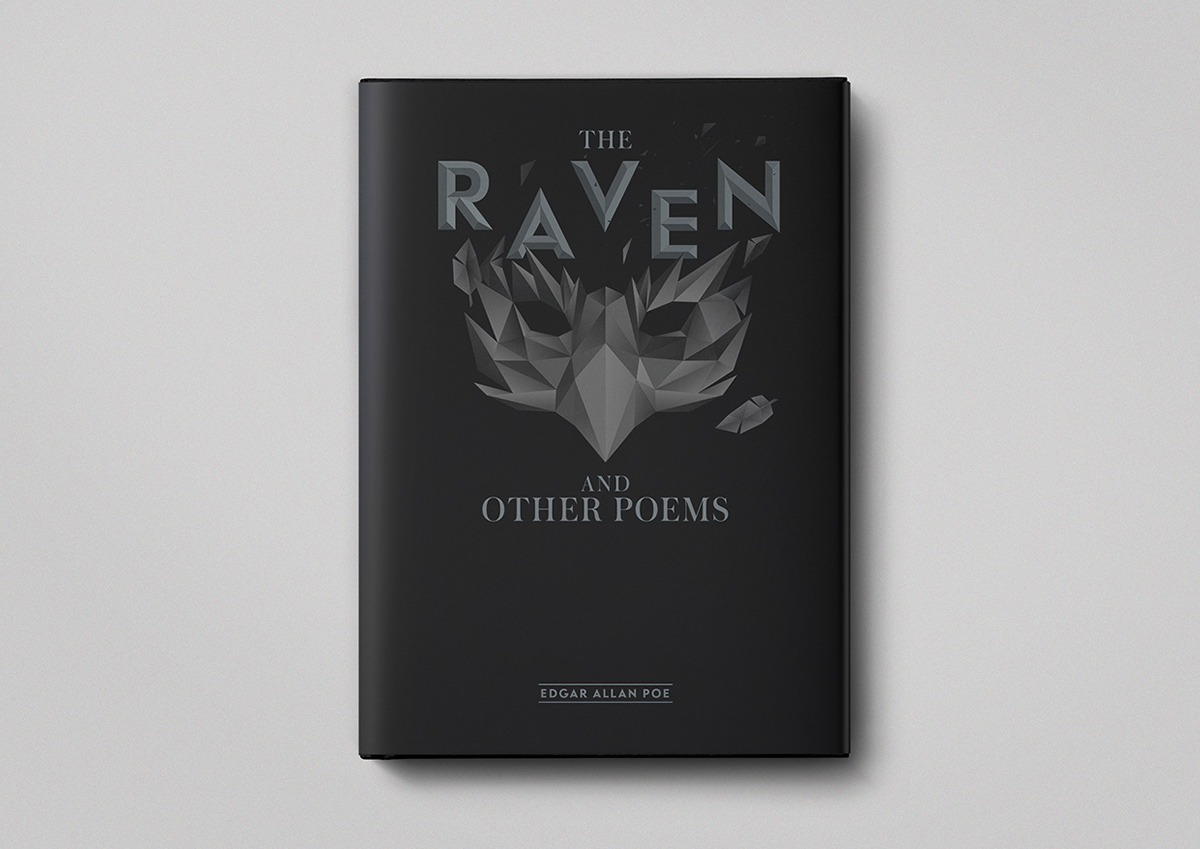 raven poster plakat Edgar Allan Poe ivan ivan misic print Low Poly disk book black and white grayscale cd