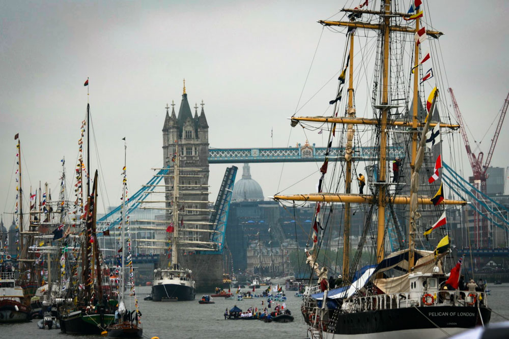 London thames flotilla tall boats gabriels warf