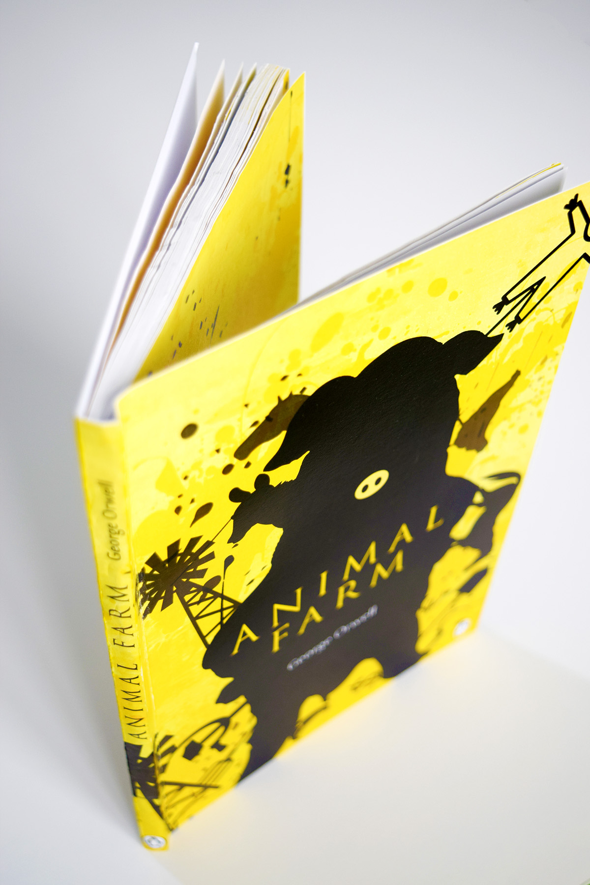 book cover typography   illustrations Animal Farm