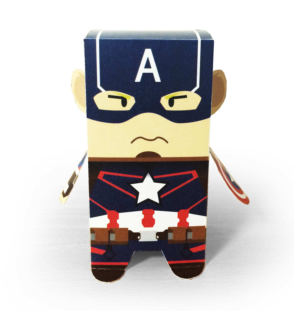 paper toy papertoy craft pakage art design captain captainamerica minimulism structure Hero mavel