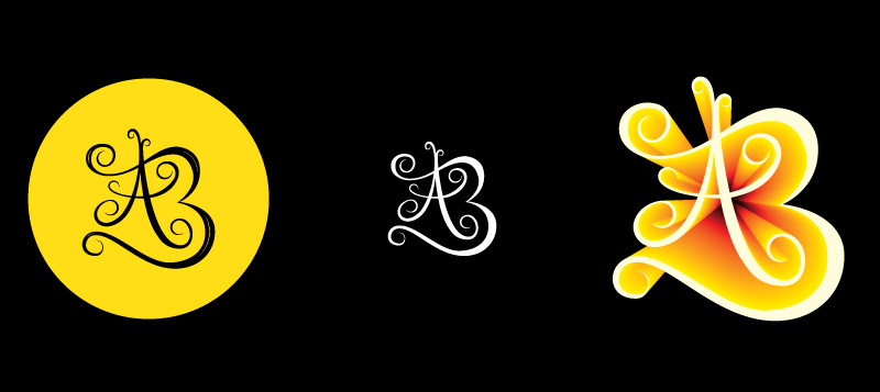 AB type Logotype logo type black logo circle path