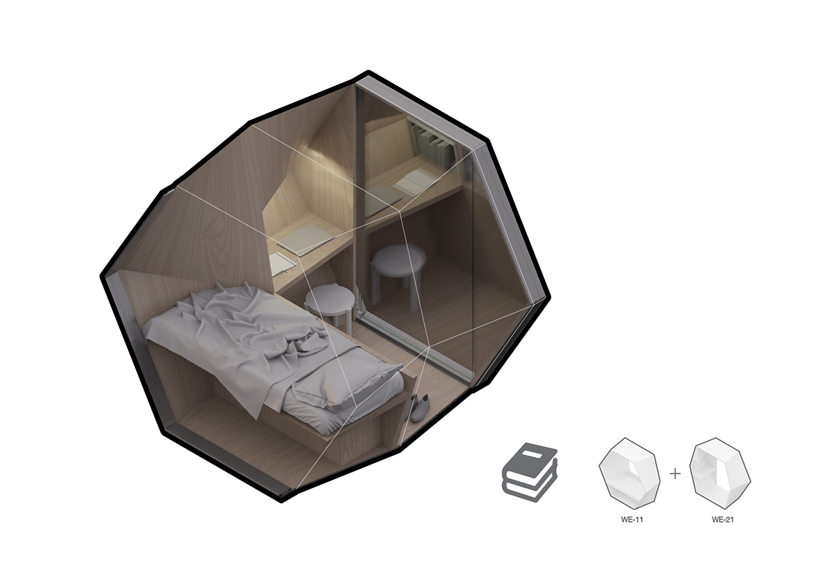 3d printing Prefabrication nyc homelessness architecture module product design  housing shelter Interaction design 
