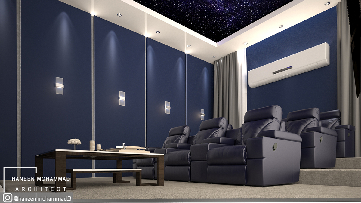 3ds max architecture cinema home decoration Interior interior design  modern room design Villa visualization