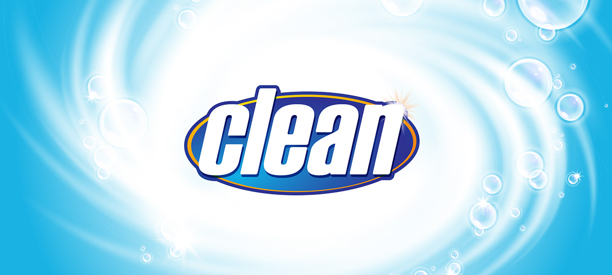 clean rebranding logo Packaging detergent