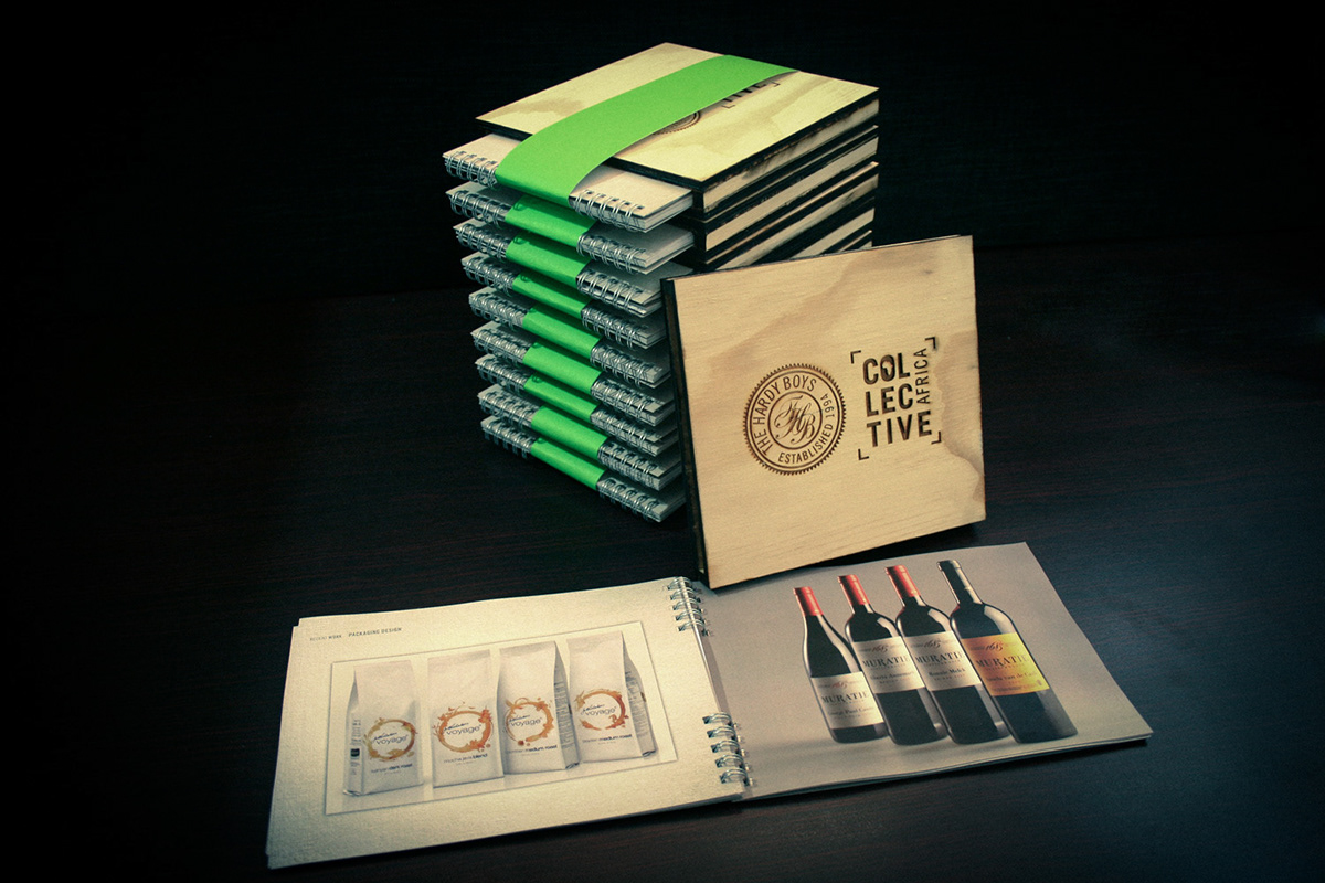 Laser Engraving  Africa Collective  logo Corporate Identity brochure wood thb
