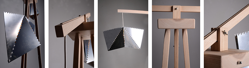 floor lamp wood aluminum MOVING ash recycling lighting mood light Lighting Design  folding Triangles bending