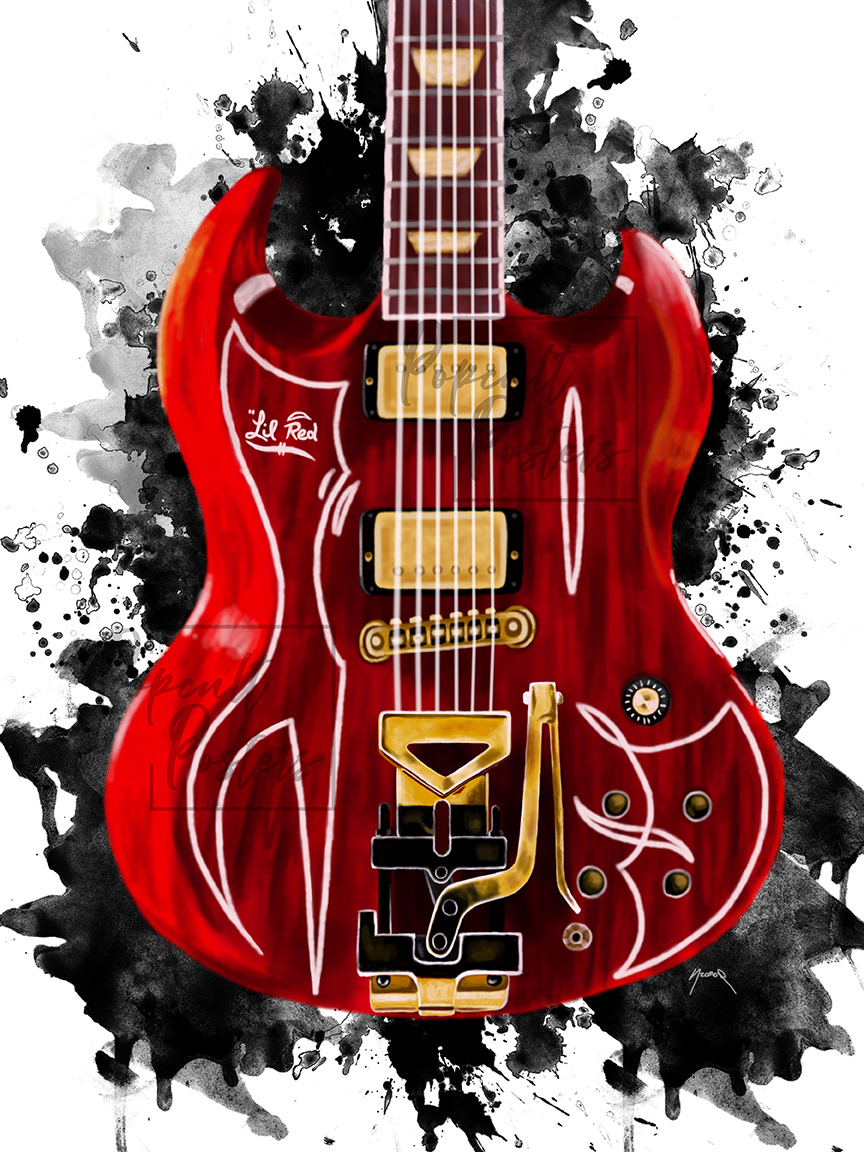 ZZ top Rock And Roll electric guitar music musician Fan Art Digital Drawing Musical Instrument guitar Billy Gibbons