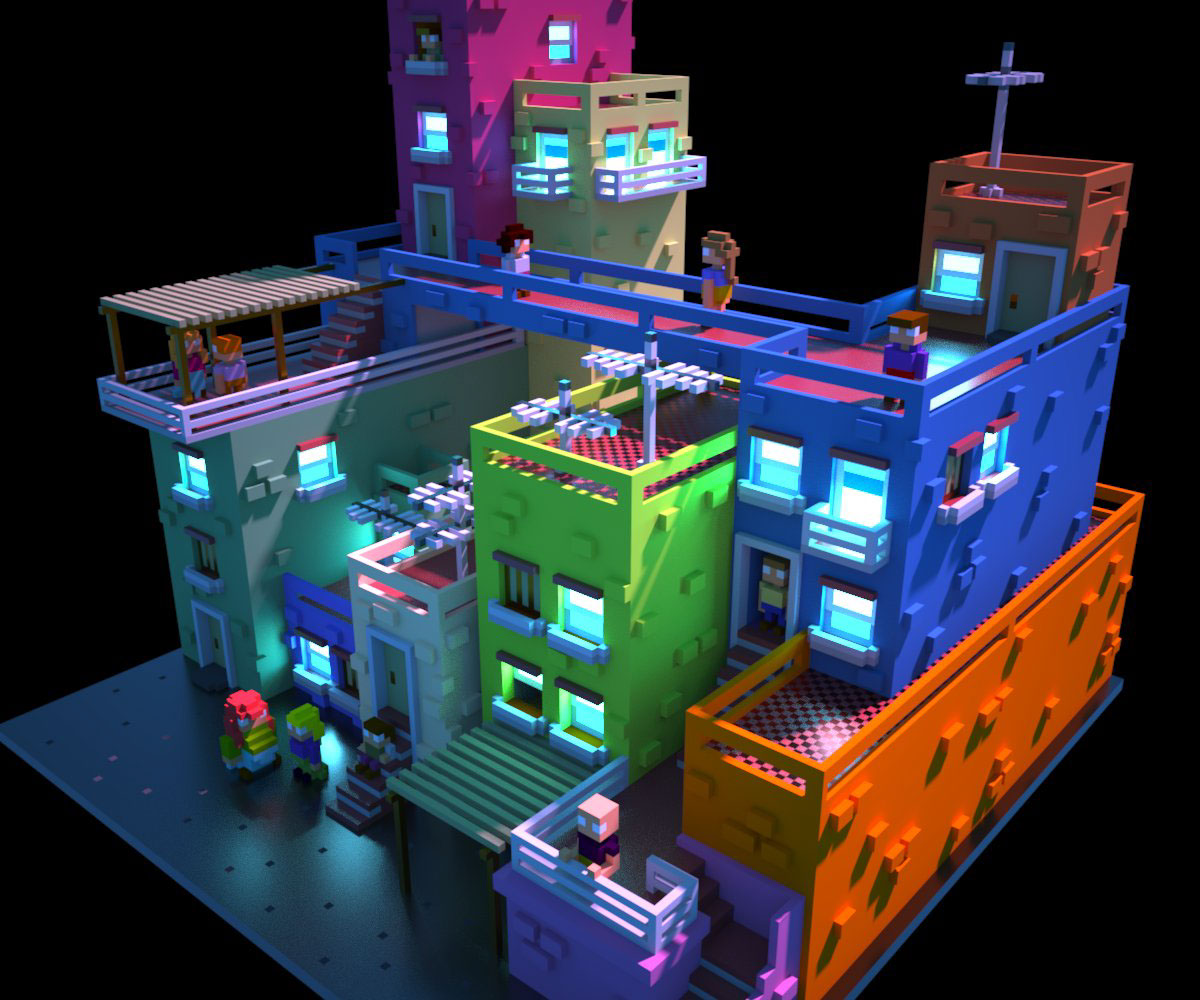 3D voxel voxelart pixelart Isometric concept game gamedev
