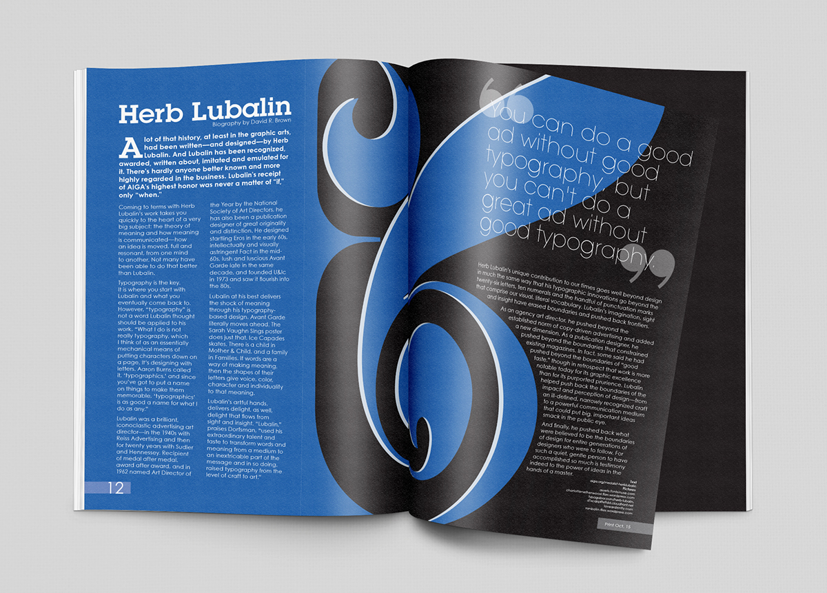Herb Lubalin magazine spread ITC avant garde