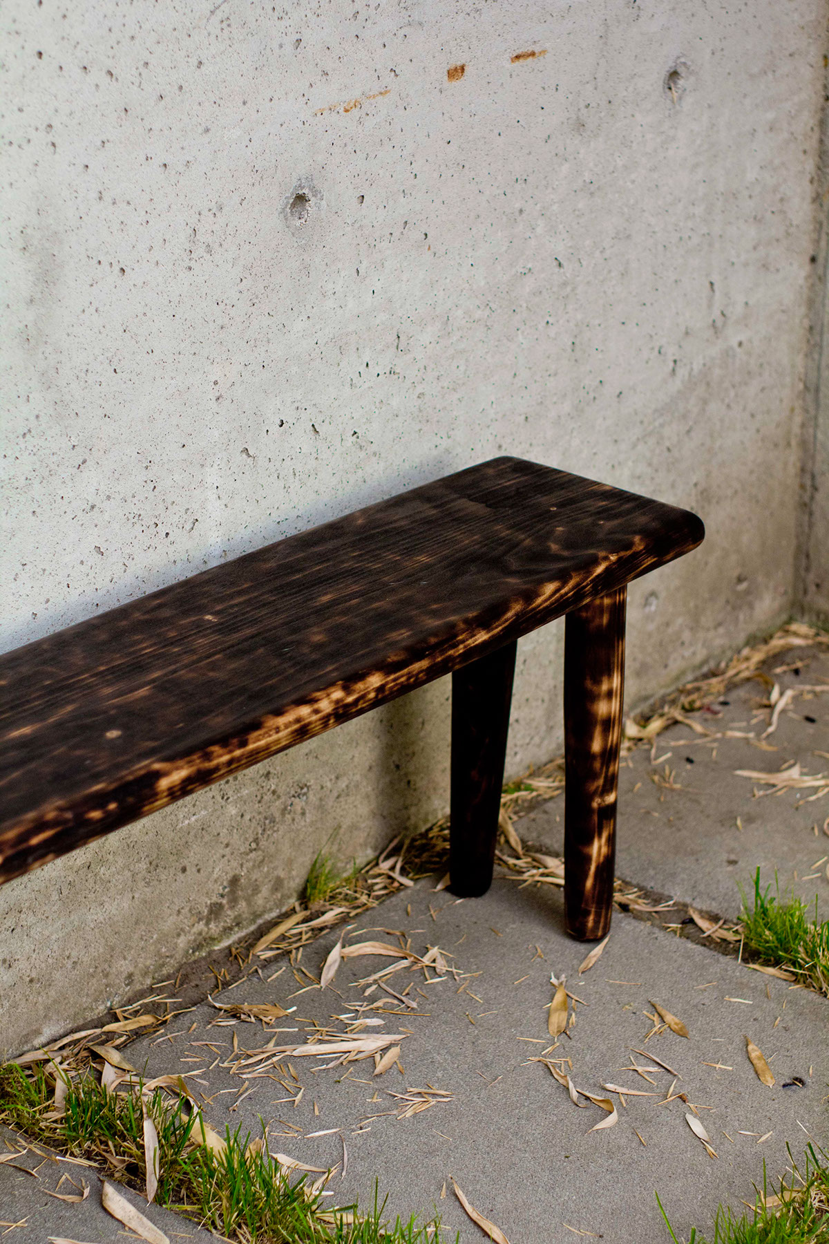 shou sugi ban furniture modern design minimal yvrdesign vancouver handmade lathe burnt Joinery