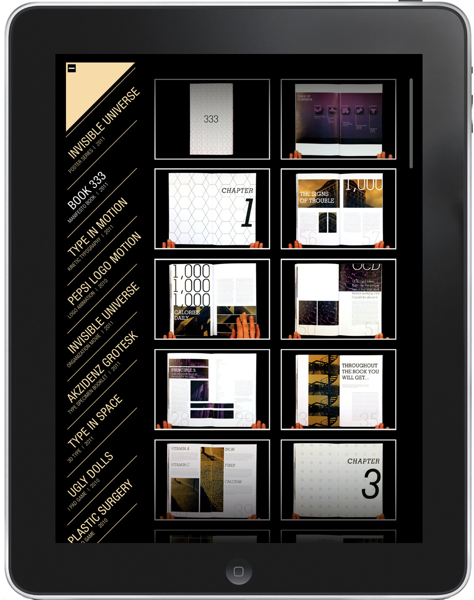 iPad Web portfolio graphic editorial application app iphone