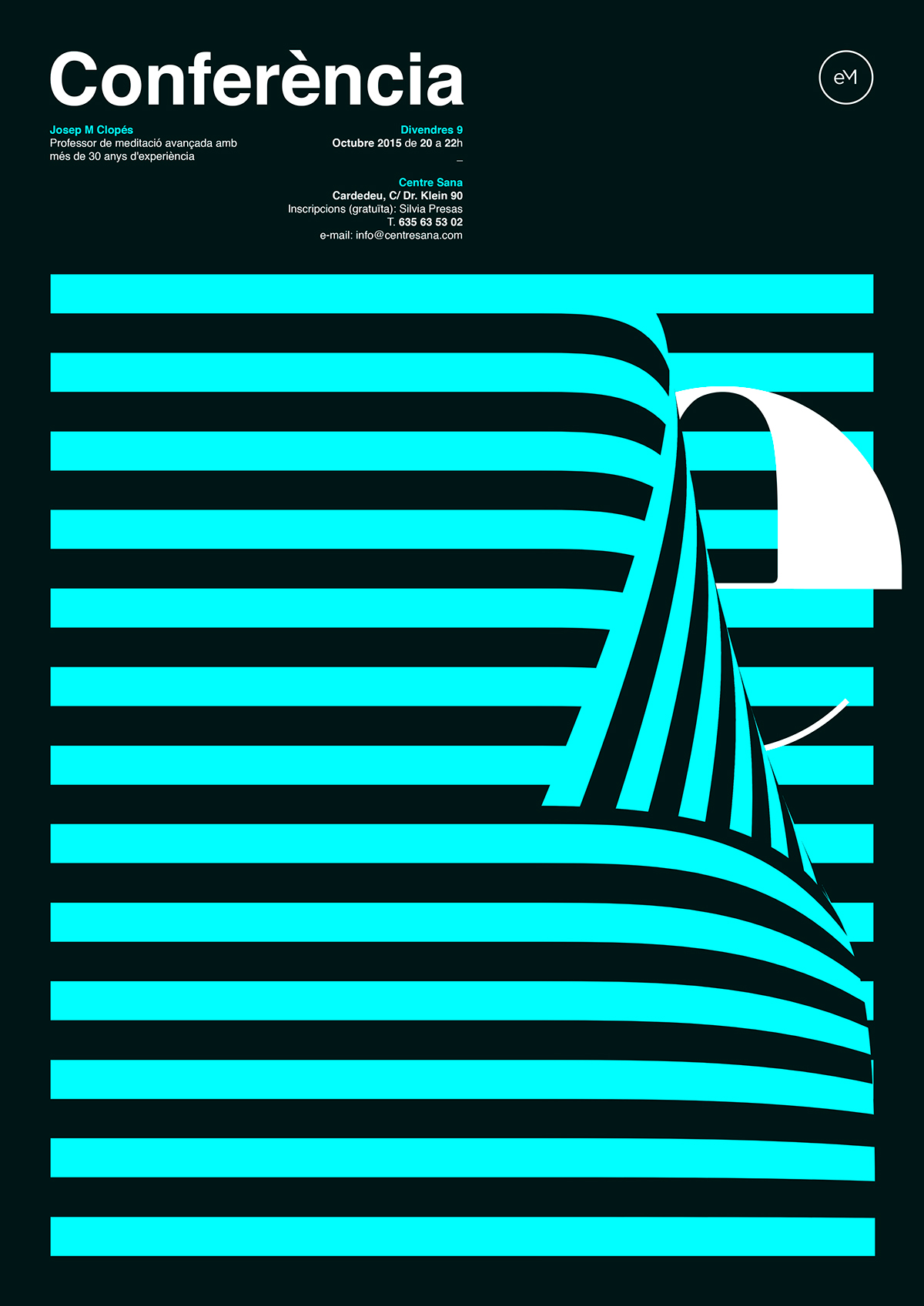 Executive Meditation Behance Xavier Esclusa Trias meditation type Minimalism minimal poster xet design blue lines Swiss Poster