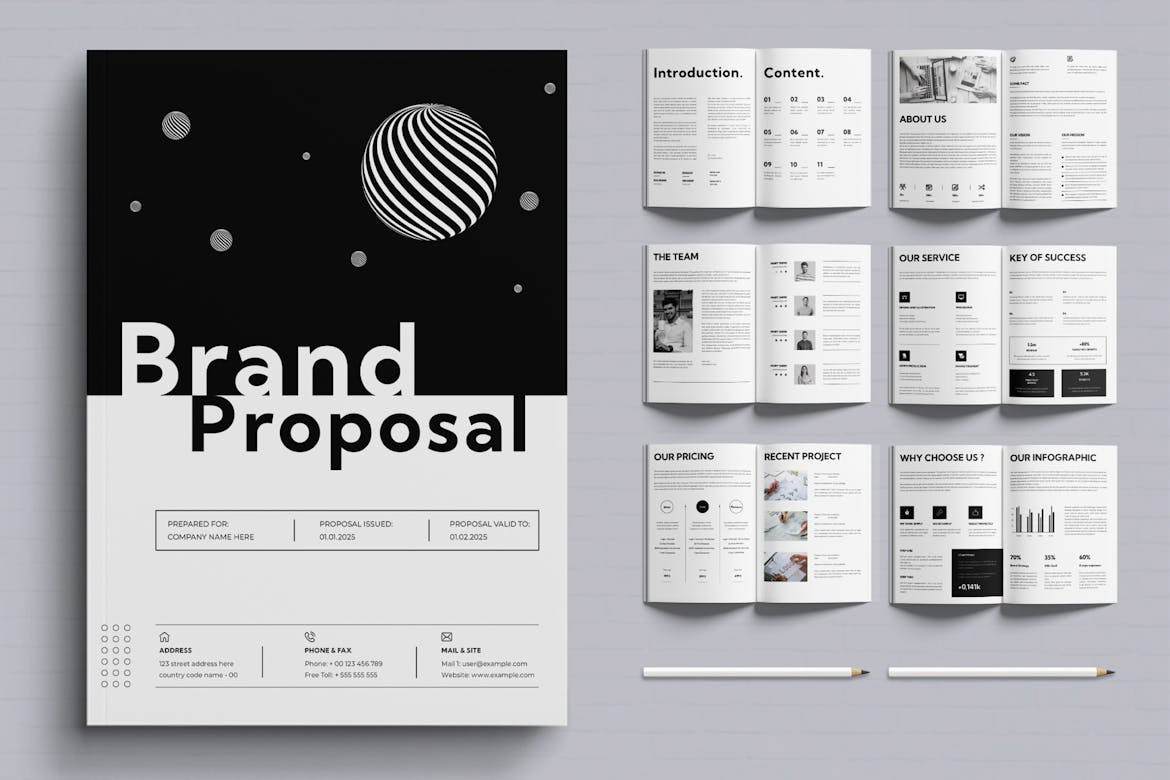 brand Proposal InDesign template Layout brochure annual report proposal design magazine ANNUAL